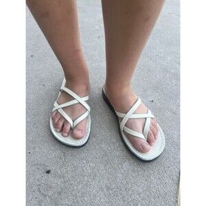 Jerusalem Sandals Women's White Tamar Leather FlipFlop Sandals EU Size 42